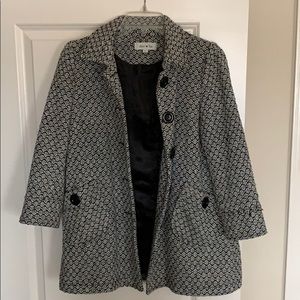Women’s Black and White Patterned Dress Jacket